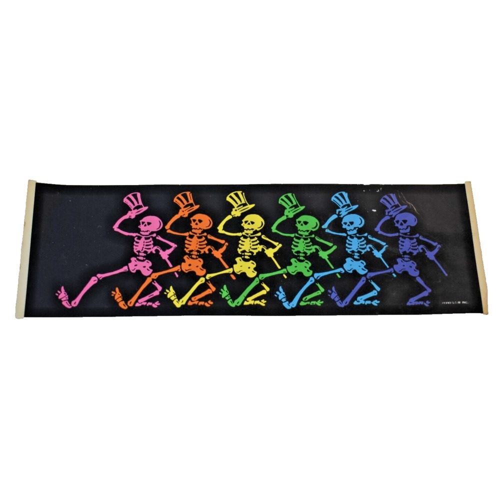 Vintage 1990 Grateful Dead Shoppe Dancing Skeletons Bumper Sticker Decal